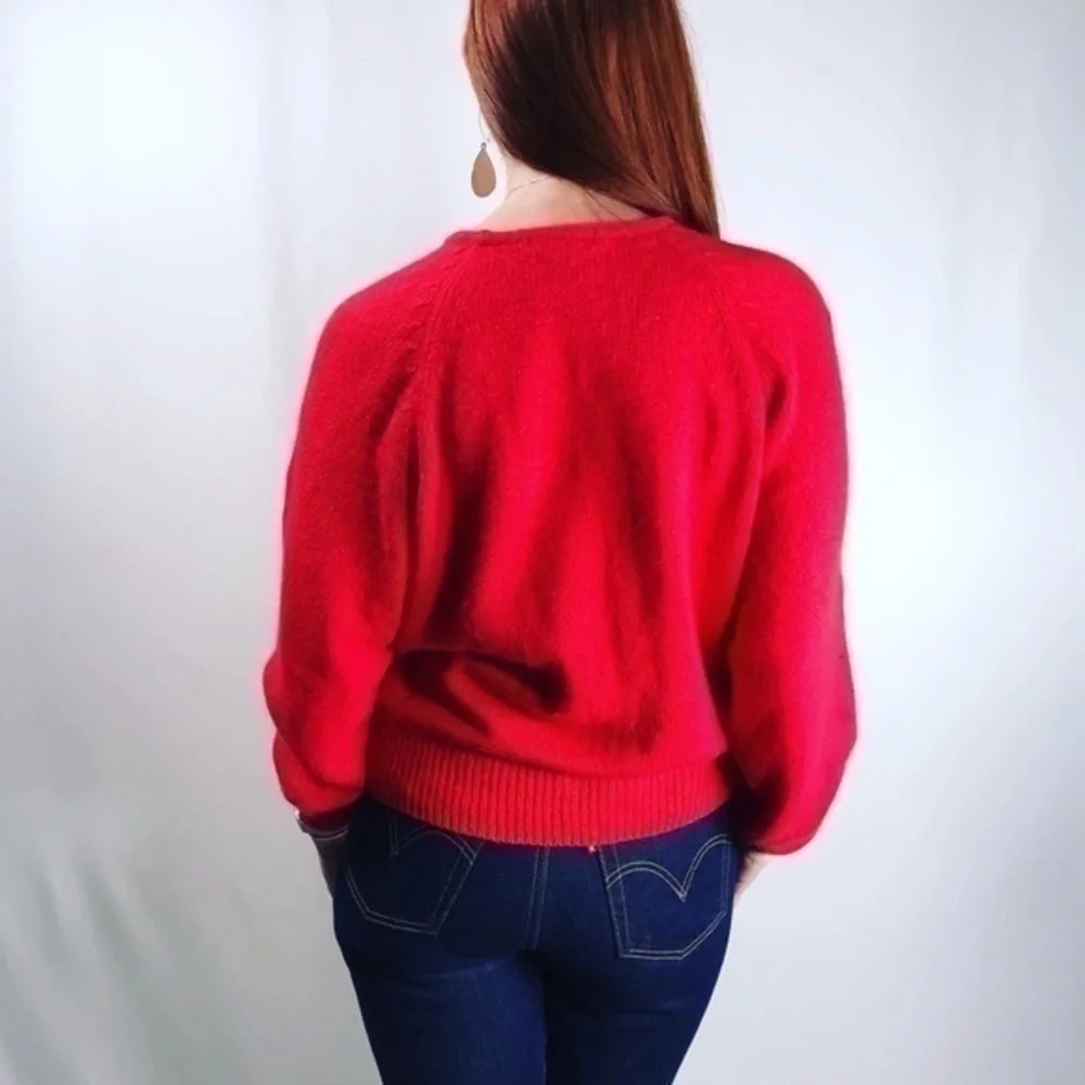 Vintage Sellecca Red Embellished Silk Sweater